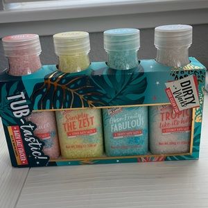 The Dirty Works set of 4 bath salts. New in box.